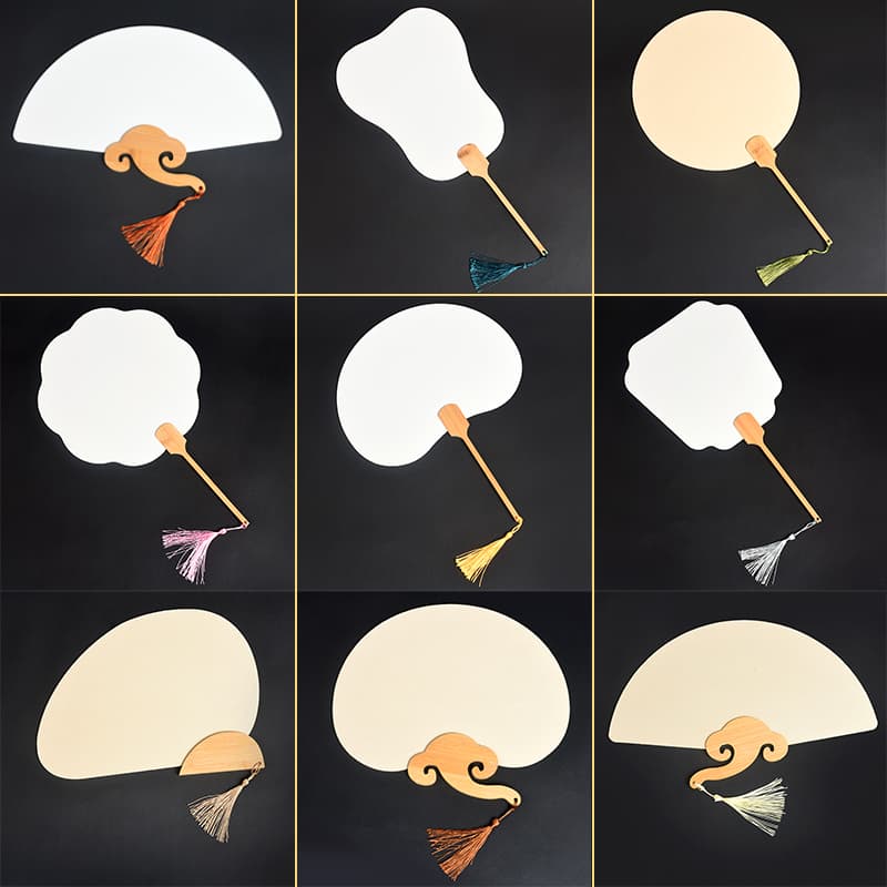 Blank Xuan Paper Round Fan, Thick Double-Sided, DIY Creative White Xuan Paper Fan for Hand Painting
