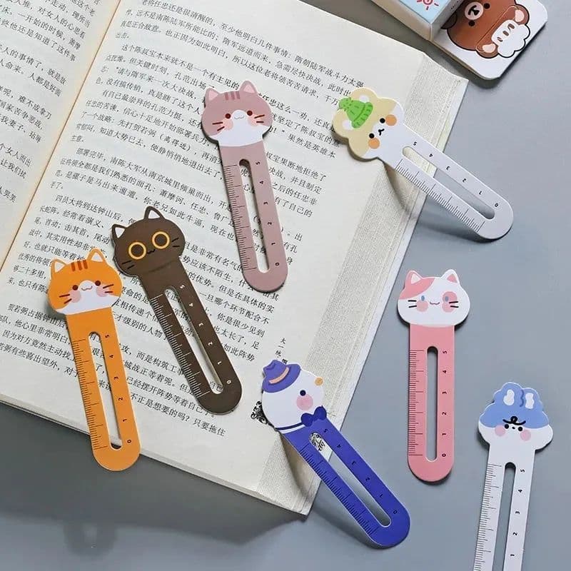 Cute Animal Bookmarks, Universal Ruler for Primary School Students, Cartoon High-Quality Ruler, Stationery Gift, Student Prize, Year 1