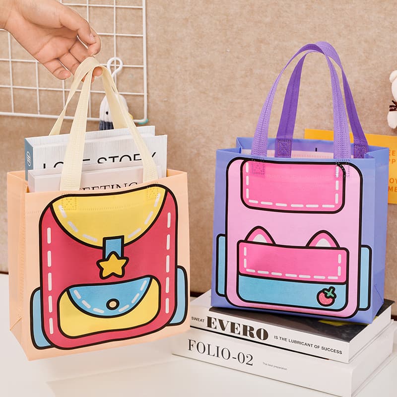 Dopamine-coloured small handle bag for kids, cute birthday gift and return favour packaging bag