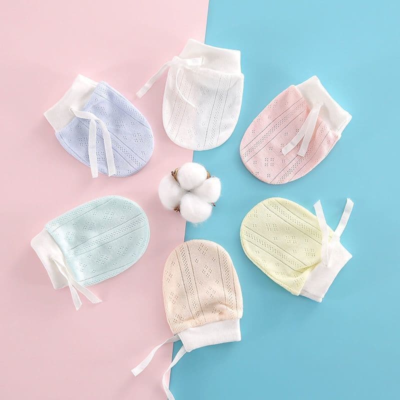 Baby anti-scratch mittens 0-12 months, breathable thin, chewable