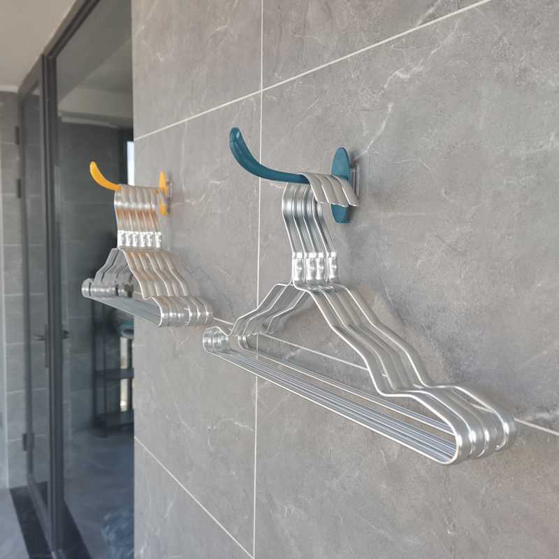 Wall-Mounted Hanger Storage Rack, Space-Saving, No-Drill, with Hooks