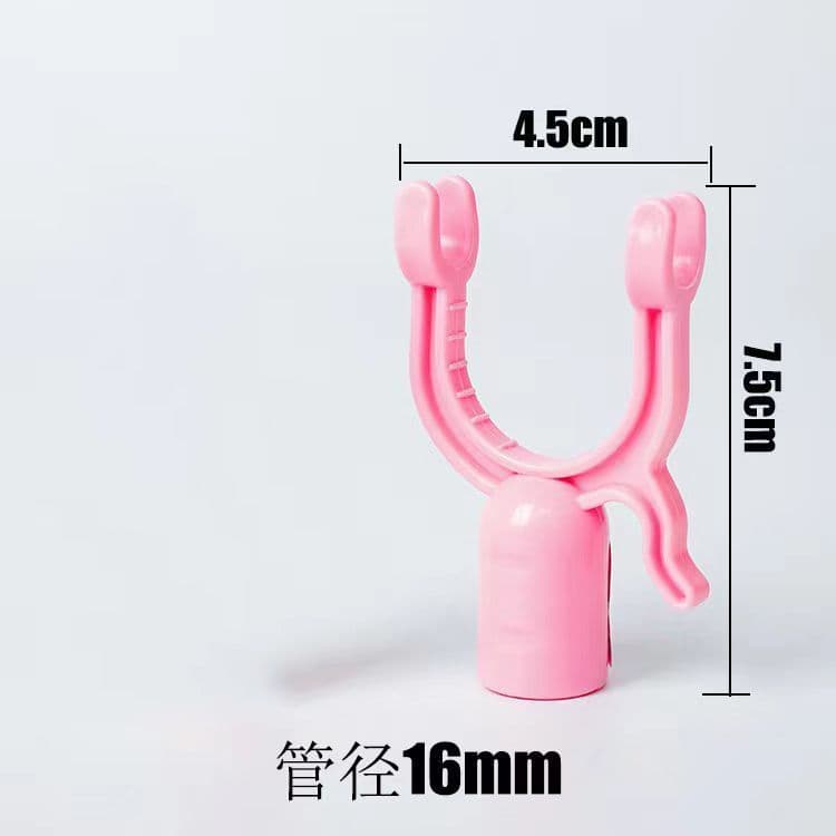 Clothes prop fork head with hook, household accessory