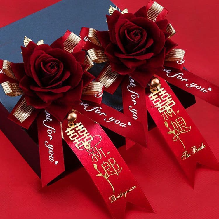 Wedding Corsage Set for Groom, Bridesmaids, Parents, and Family – Artificial Flowers