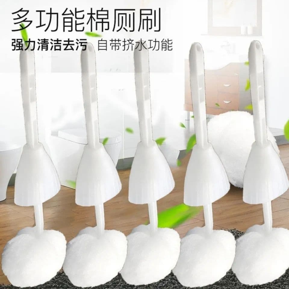 Hotel Toilet Brush with Soft Bristles, Squeeze Water, No Dead Corners, for Bathroom, Bathtub and Toilet