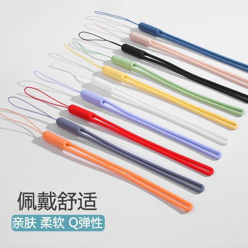 Mobile phone lanyard strap with hand strap, short wrist strap, liquid silicone, anti-loss cord, short hanging hand strap, anti-drop