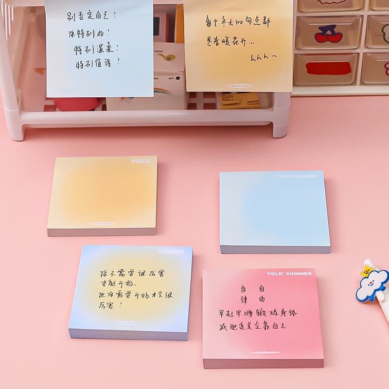 Post-it Notes, Yolk Gradient Solid Colour, Student Marking, Memo Pad, Exam and Office Sticky Notes