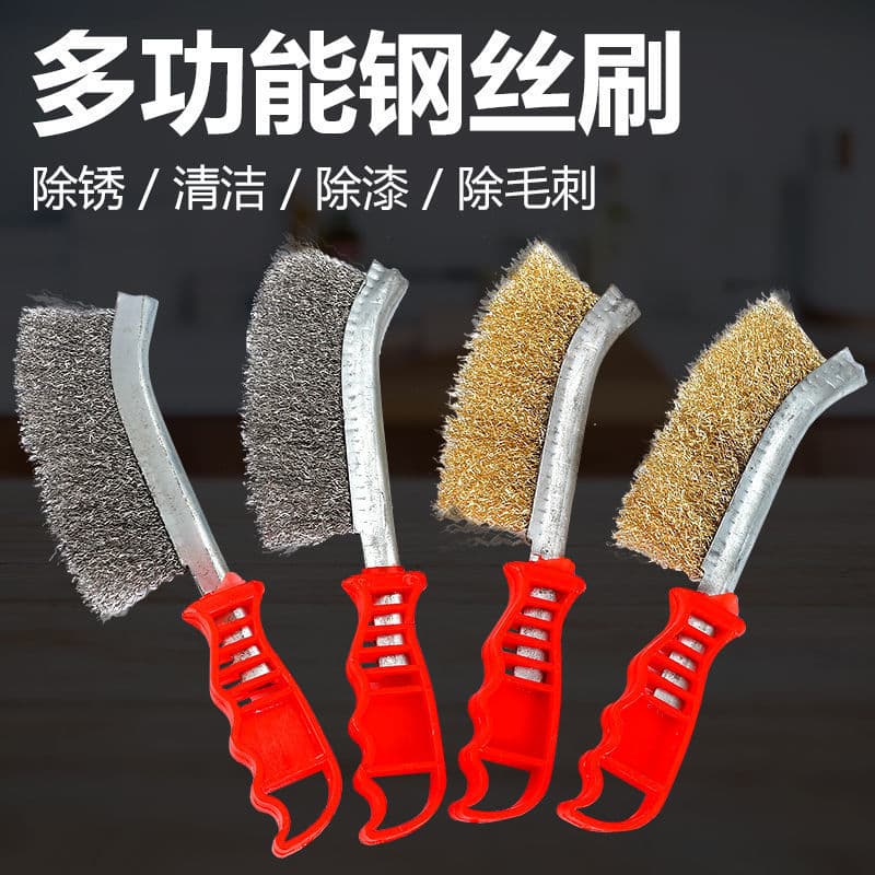Wire brush scraper for rust removal, multifunctional stainless steel brush for BBQ grill gaps and cleaning