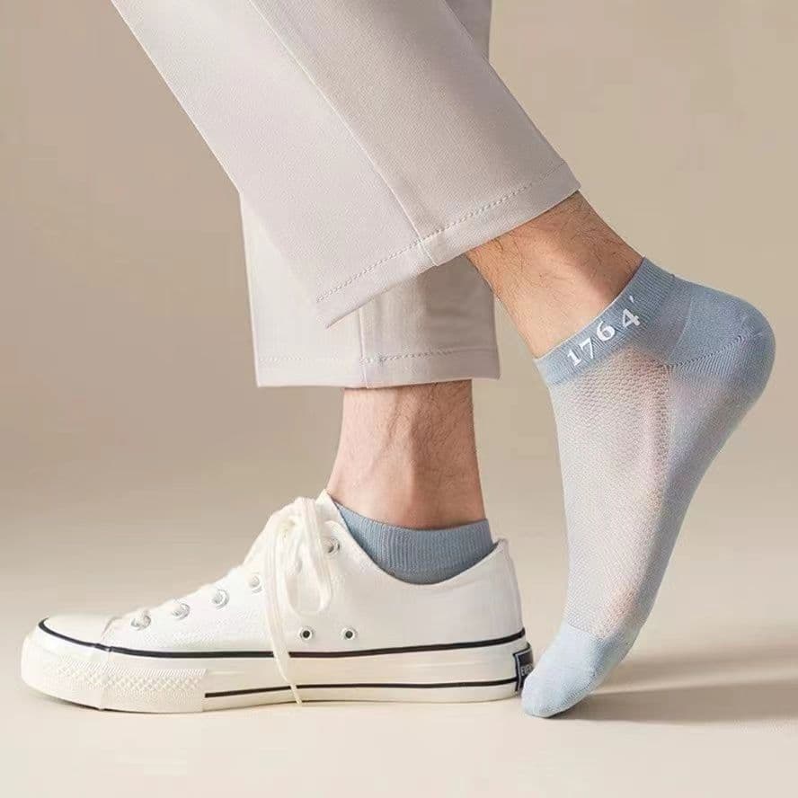 Men's Cotton Summer Short Socks – Thin, Breathable, Hollowed-Out, Anti-Odour, Moisture-Wicking