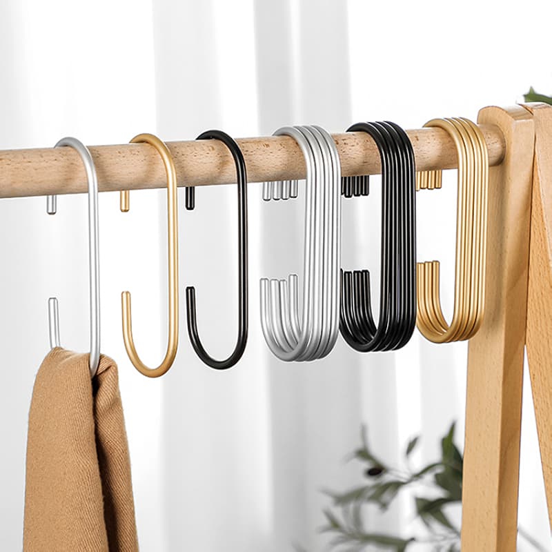 Space Aluminium C-Type Hook Multi-Functional Hook for Kitchen Bathroom Scarf S-Hook Rack Aluminium Alloy C-Type Hook