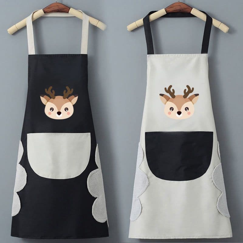 Women's waterproof and oil-resistant kitchen apron, sleeveless, with wipeable hands