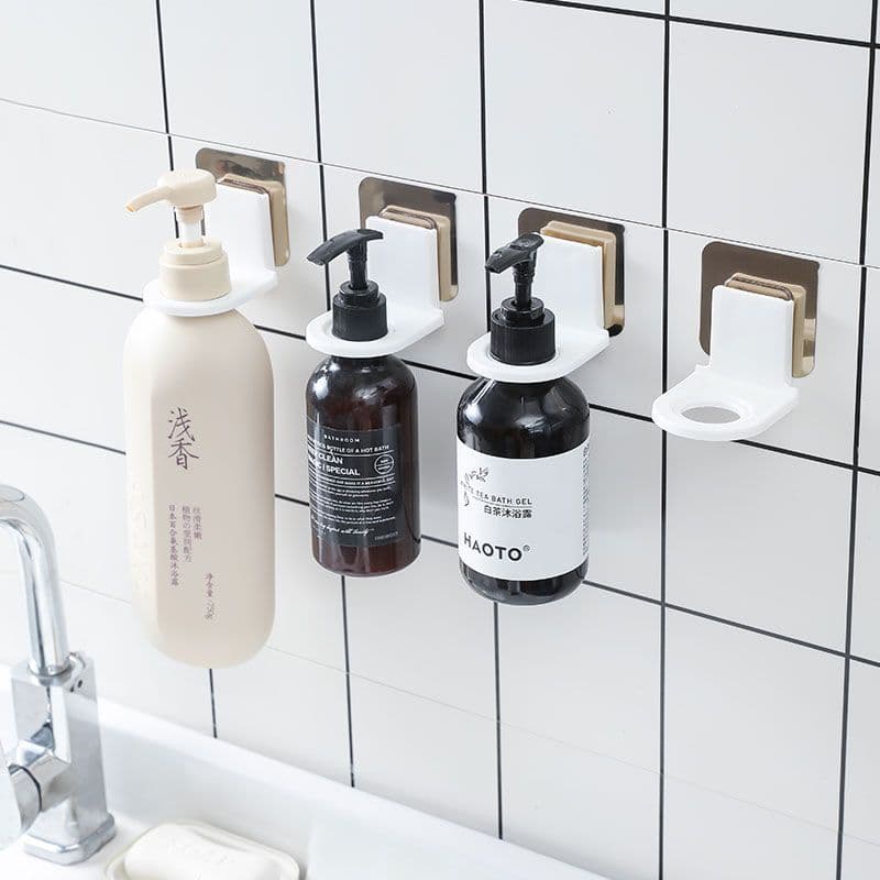 Soap Dispenser Bathroom Wall Mounted Rack, Shampoo Holder, Shelving, No-Drill Wall Mounted Storage