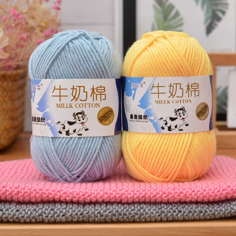 Milk Cotton Chunky Yarn DIY Knitting Kit for Scarves and Slippers