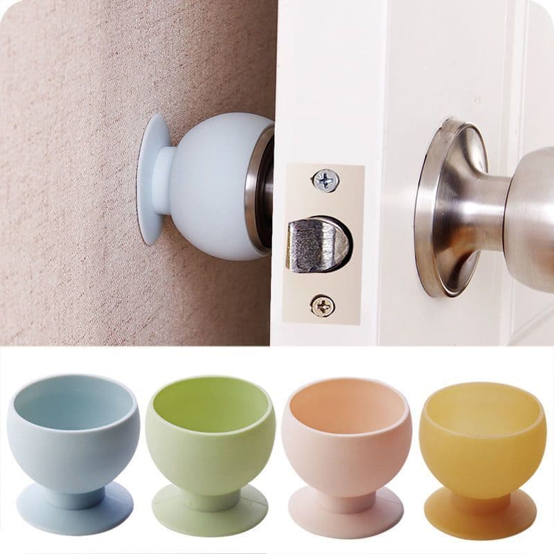 Ball lock door handle silicone bumper pad for bathroom and room doors, anti-collision protective cover