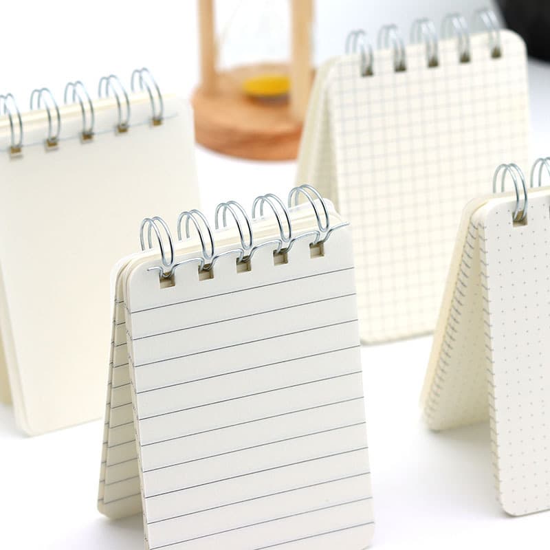 Portable PP coil simple style notebook, creative pocket book, cream thick paper, student stationery notebook