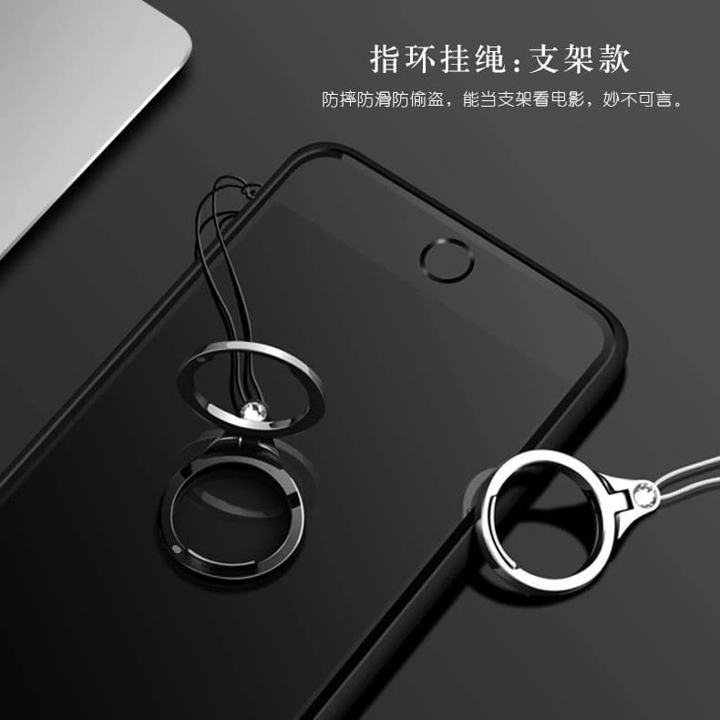 New phone holder strap finger ring metal desktop 2-in-1 safety tether chain accessory