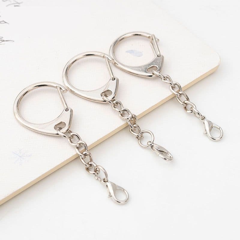 Creative Gift Small D-Shape Keyring Metal Key Ring Chain Lobster Clasp Keychain DIY Accessories
