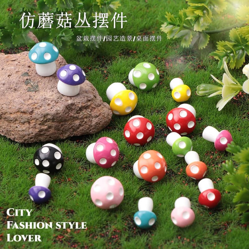 Moss Micro Landscape Creative Colourful Simulated Mini Mushrooms – Gardening Landscape Material Decorative Accessory Small Ornament