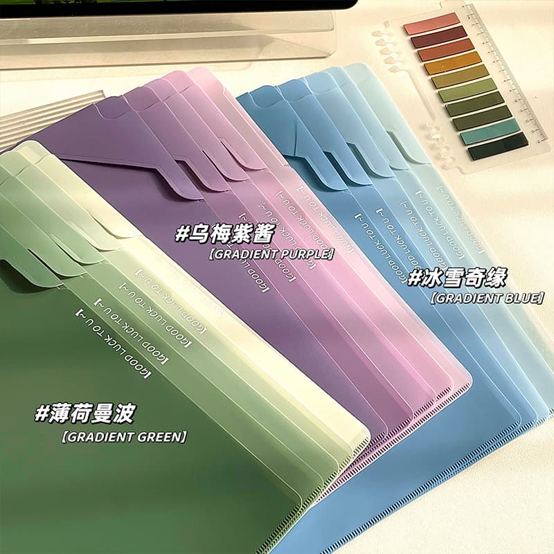 Graduated Colour Document Folder, Heavy Duty, Waterproof, for Office Files and Exam Papers