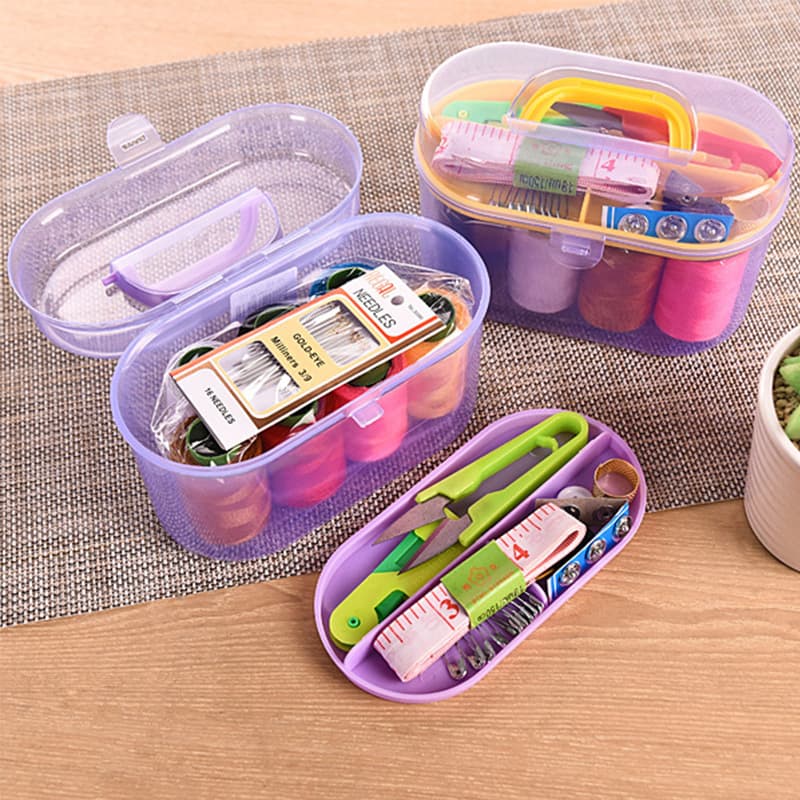 Cute Mini Sewing Kit Portable Needle Thread Box Set Household Hand Sewing Supplies Small
