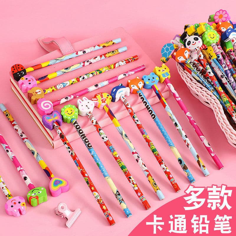 Cartoon HB Pencil for Kids, Reward for Primary School and Kindergarten Students, Creative Learning Stationery Gift