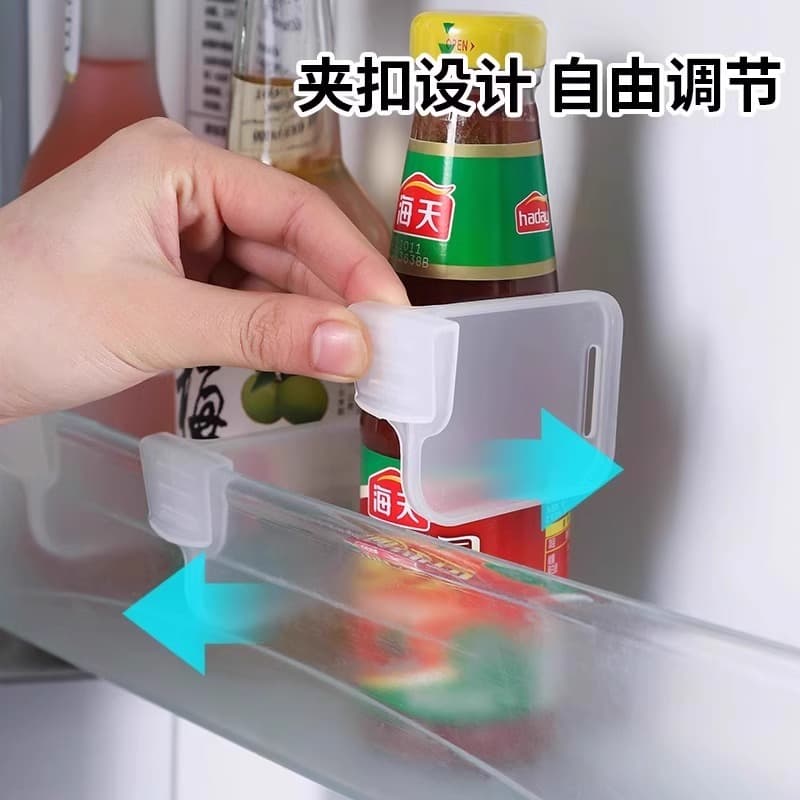 Fridge Divider Clips, Side Door Adjustable Plastic Partition, Customisable Compartment Drawer Organiser for Home
