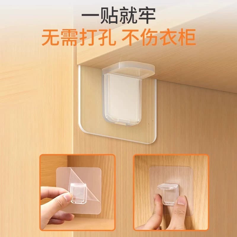 No-Drill Adhesive Shelf Support Bracket for Cabinets, Adjustable Shelf Bracket