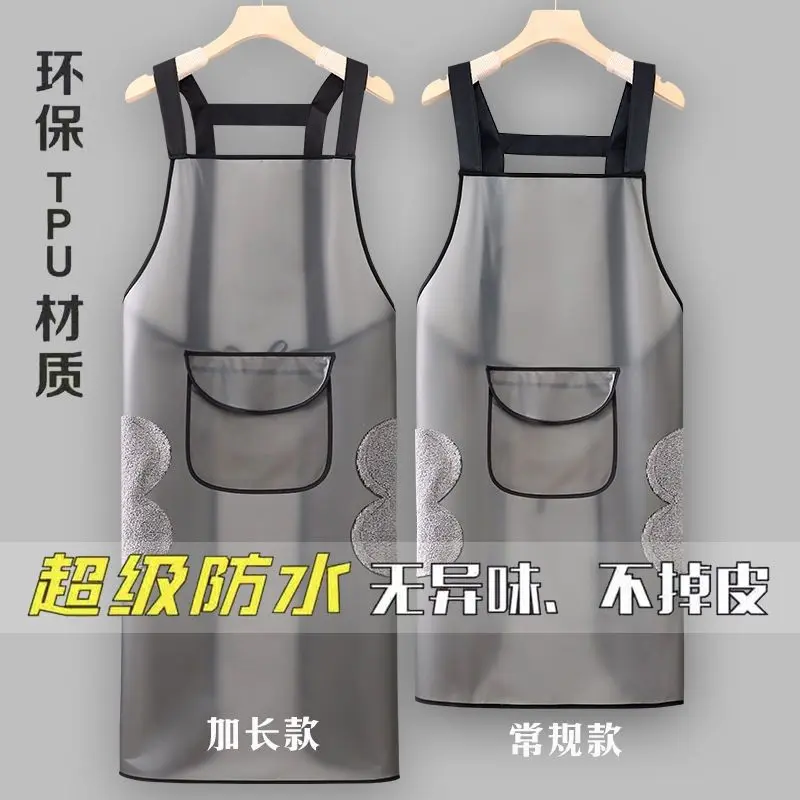 Waterproof, oil-proof, odourless women's apron, kitchen, home, no-wash, wipe-clean, sleeveless waist apron, men's workwear