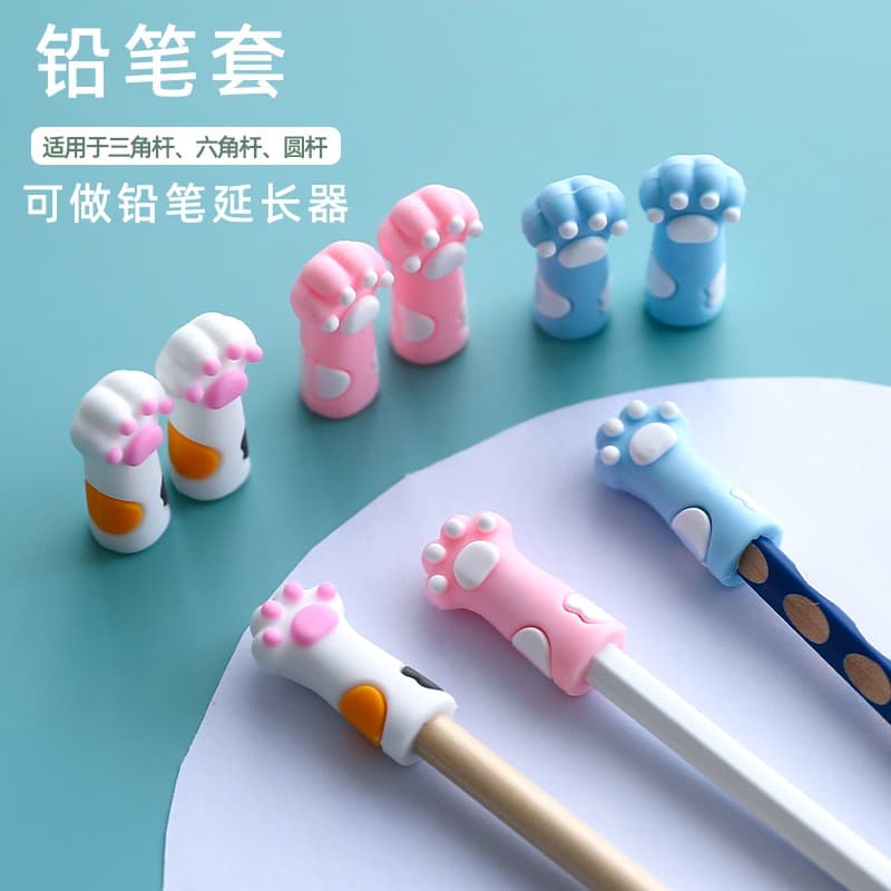 Cute Silicone Pencil Cap for Kids, Compatible with Triangular, Hexagonal, and Jumbo Pencils