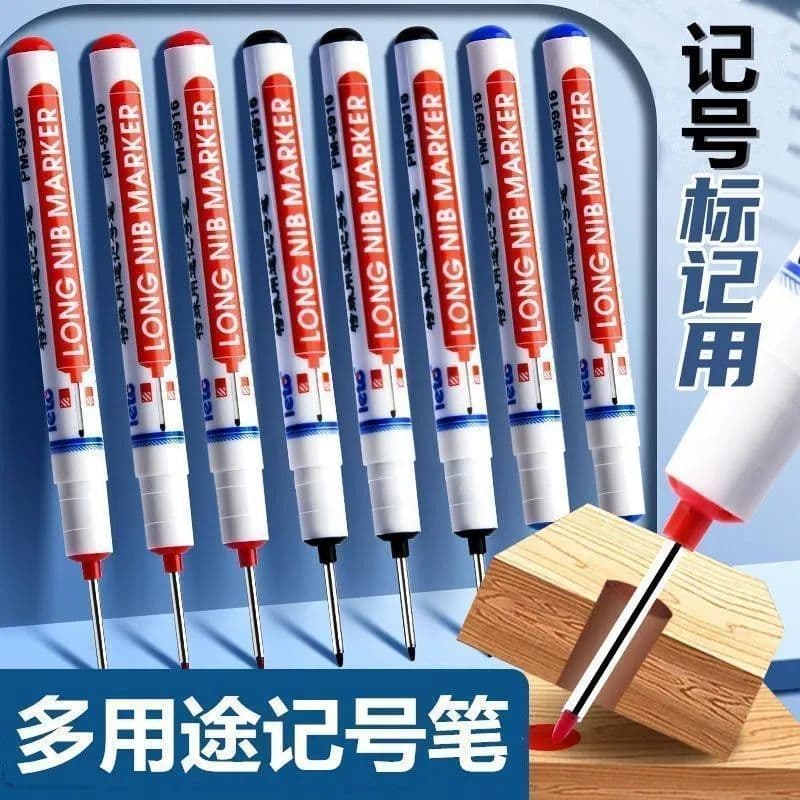 Long-tip oil-based marker for tiles and floor tiles, extended tip for deep hole marking