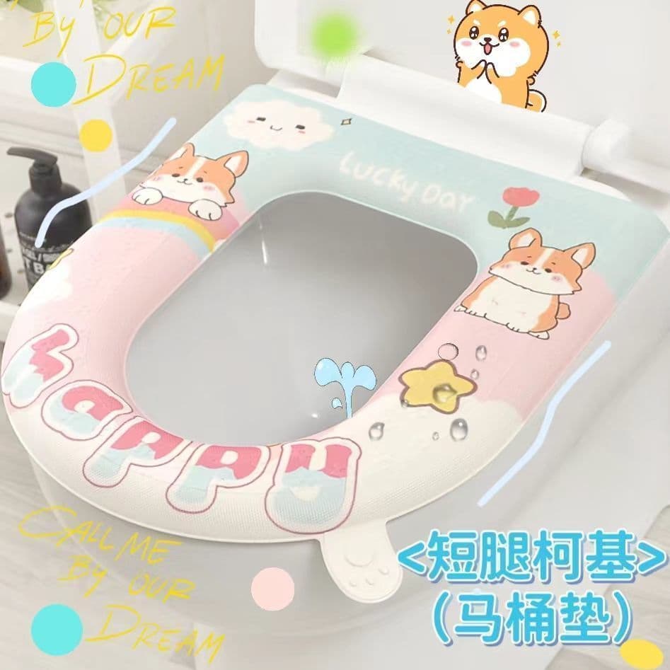 Waterproof Thick Toilet Seat Cover, All-Season, Winter Warm, Wipeable, No-Wash, Spring/Autumn Style