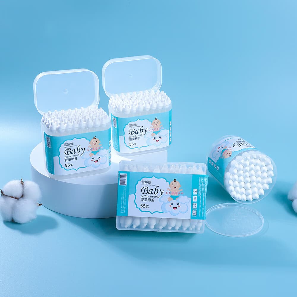 55pc Boxed Pet Cleaning Cotton Swabs with Fine Tip and Large Head for Ear and Nose Cleaning
