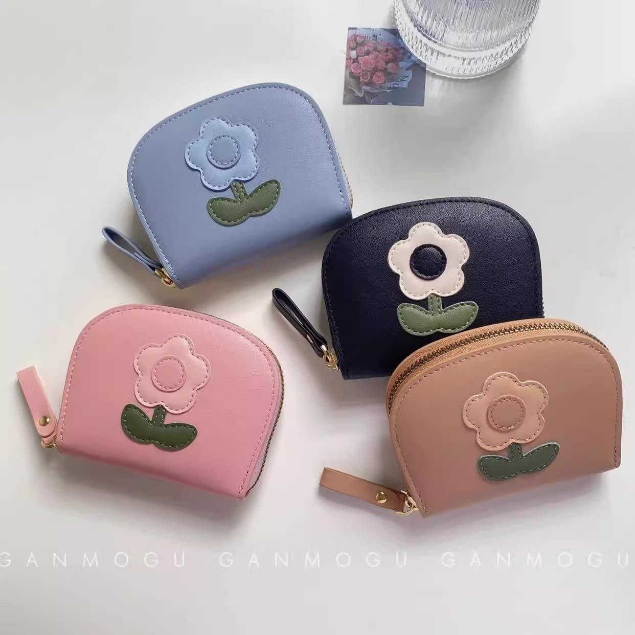 Cartoon Floral Accordion Card Holder - Compact Portable Women's Purse with Multiple Card Slots