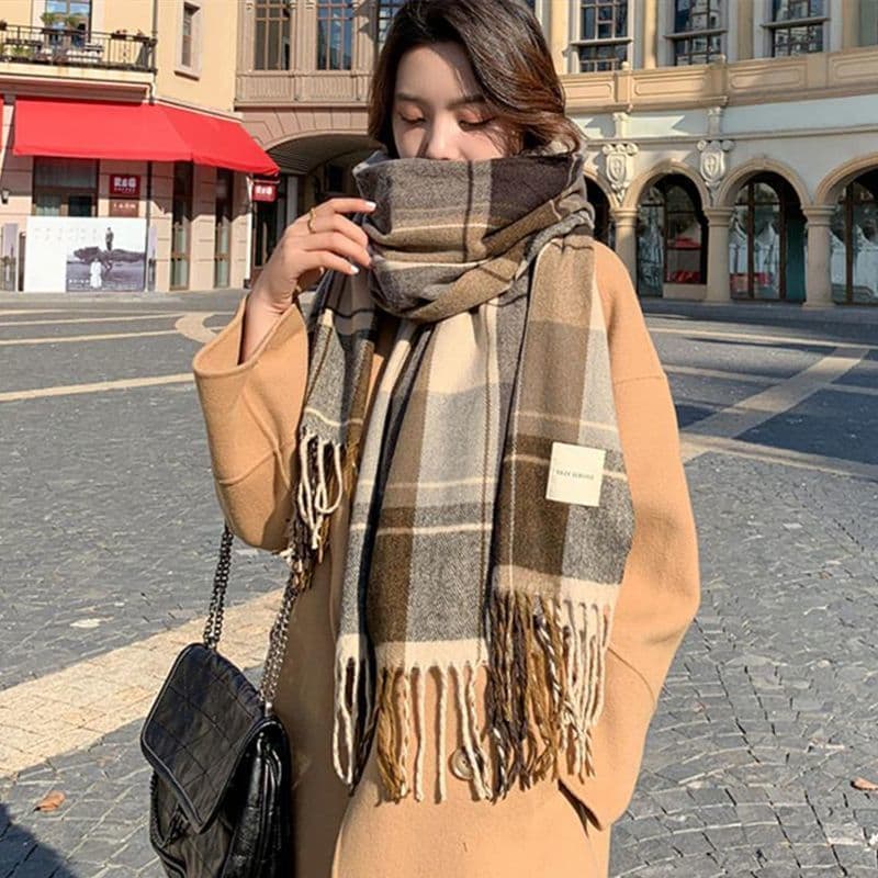 New Women's Winter Scarf Shawl Plaid Thick Warm Unisex Korean Style
