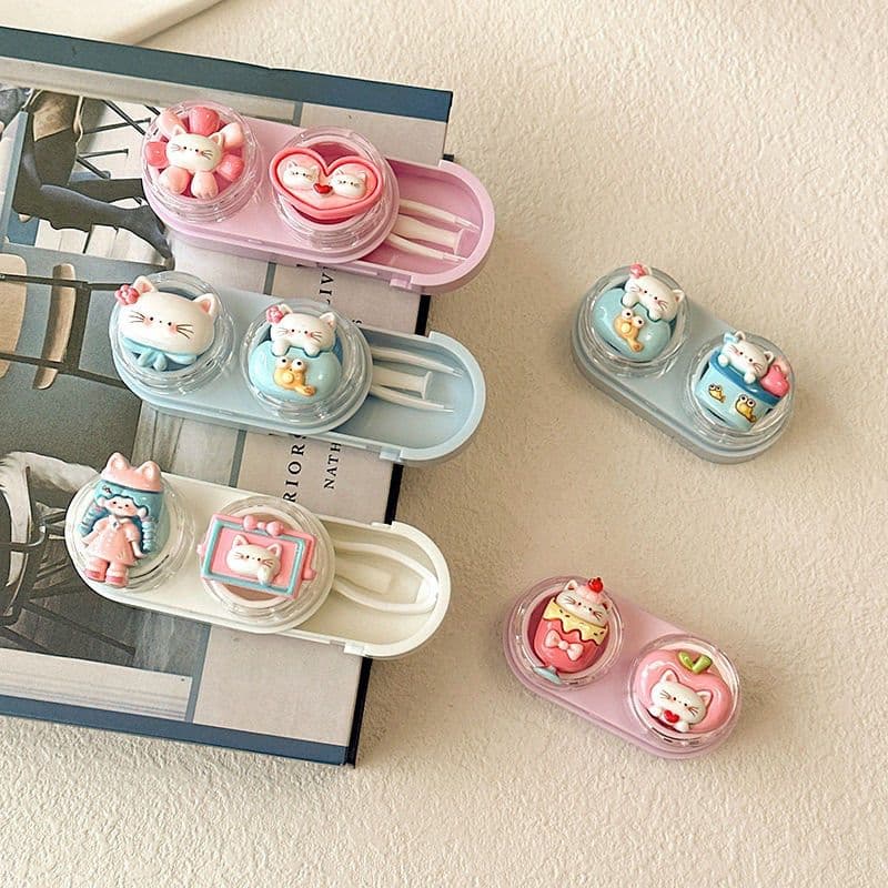 Cartoon Cute Drawer-Style Contact Lens Case, Portable Compact Storage Box
