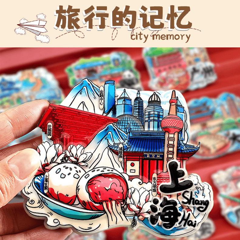 Cultural City Fridge Magnets with Magnet, Tourist Attraction Landmark Resin Souvenir 3D Magnet