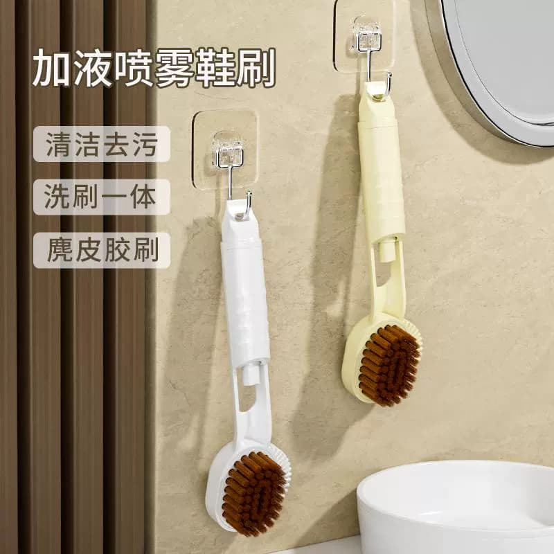 Shoe Cleaning Brush with Liquid Dispenser, Multi-Function Spray, Soft Bristle, Suede & Nubuck Safe