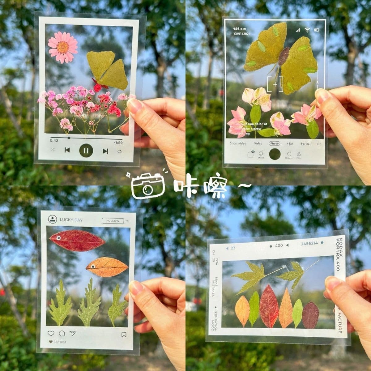 Clear Bookmark DIY Craft Kit with Pressed Leaves