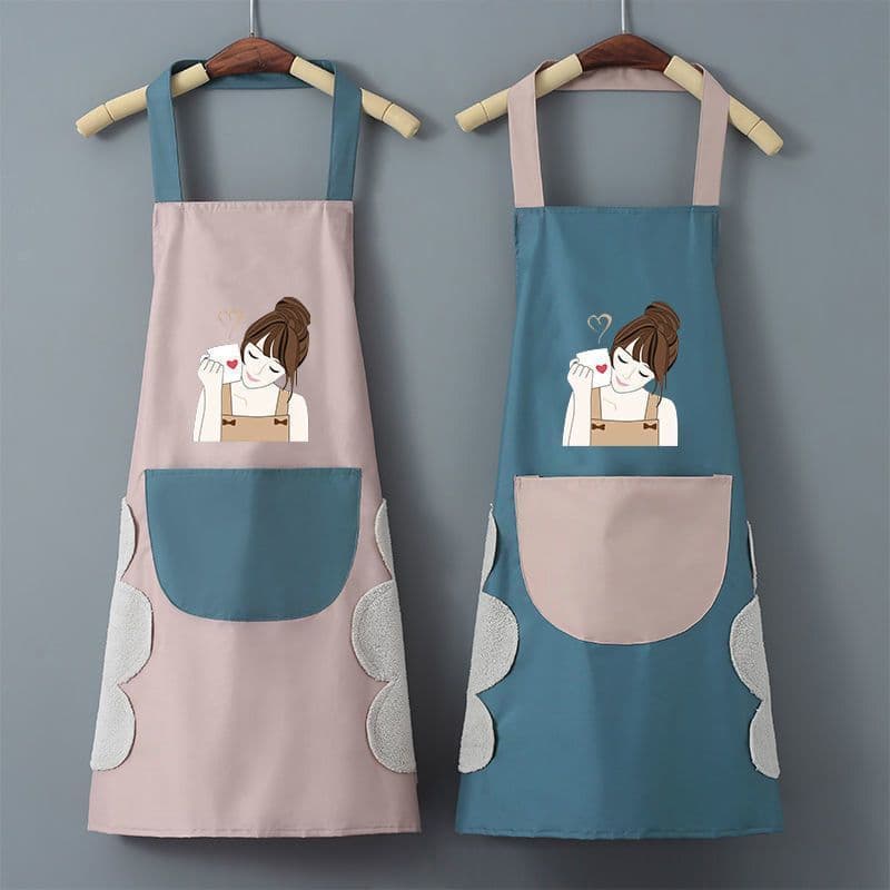 Kitchen Apron, Wipeable, Waterproof, Oil-Resistant, Stylish Simple Unisex Home/Work Apron