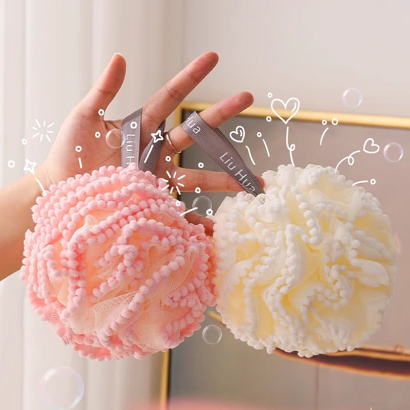 Bath Ball for Women - Soft Exfoliating Shower Sponge, Premium, Cute, High Foam