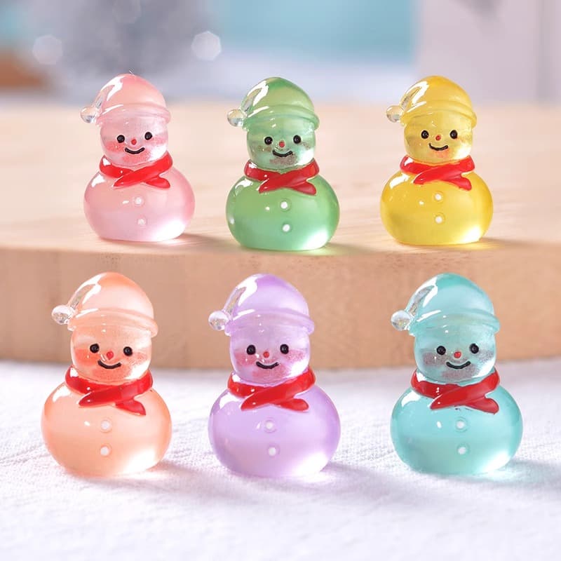Christmas New Arrival Cute Glow-in-the-Dark Snowman Miniature Snow Scene Desk Decor