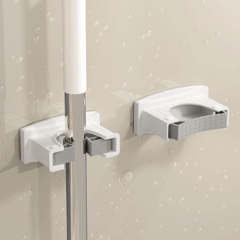 Mop wall-mounted clip, no-drill mop clip, strong broom and mop hook, bathroom multi-purpose storage rack