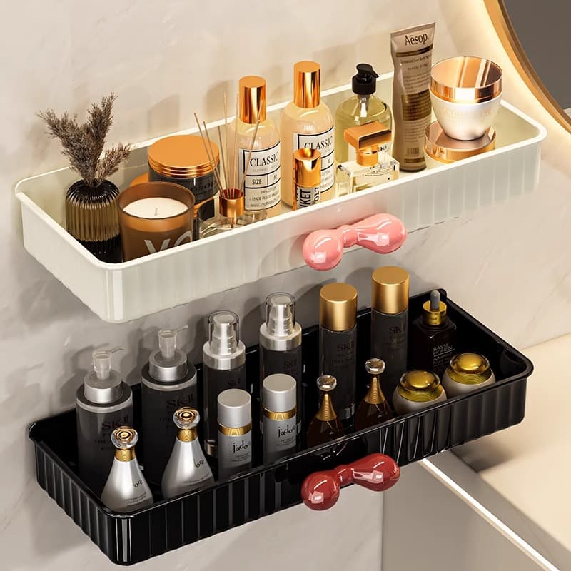 Wall-Mounted Bathroom Organiser with Drainage