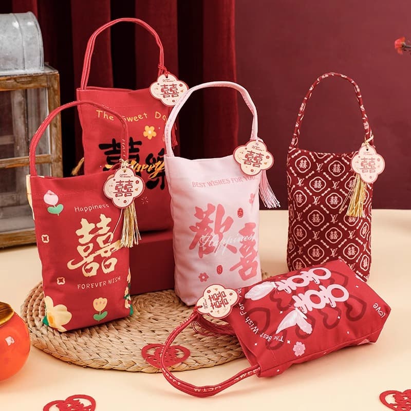 Wedding Favour Gift Box 2024 New Style Premium Companion Gift Bag, Sugar Bag, Wedding Gift Box, Candy Cloth Bag