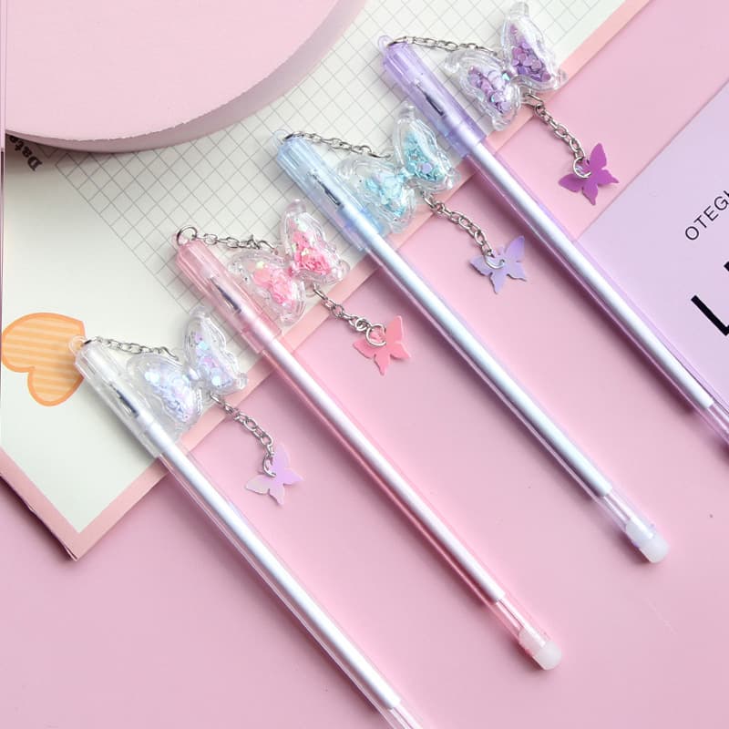 Ins Butterfly Sequins Pen (1 Pack) - Creative Design for Students and Office