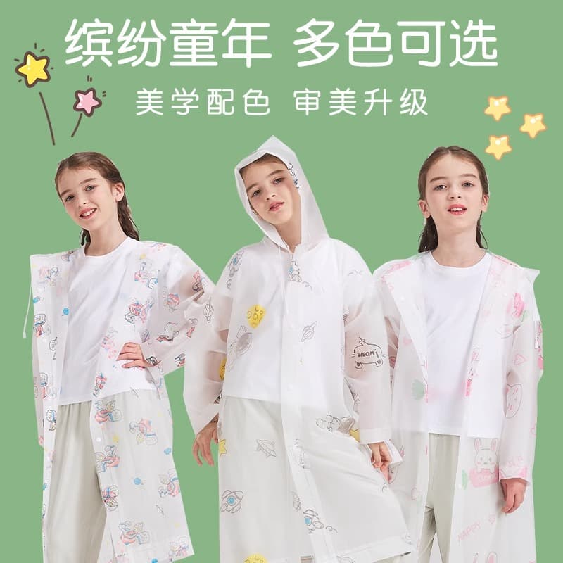 Children's Raincoat Long Full-Body Rain Cape for Primary and Secondary School Students, Cycling