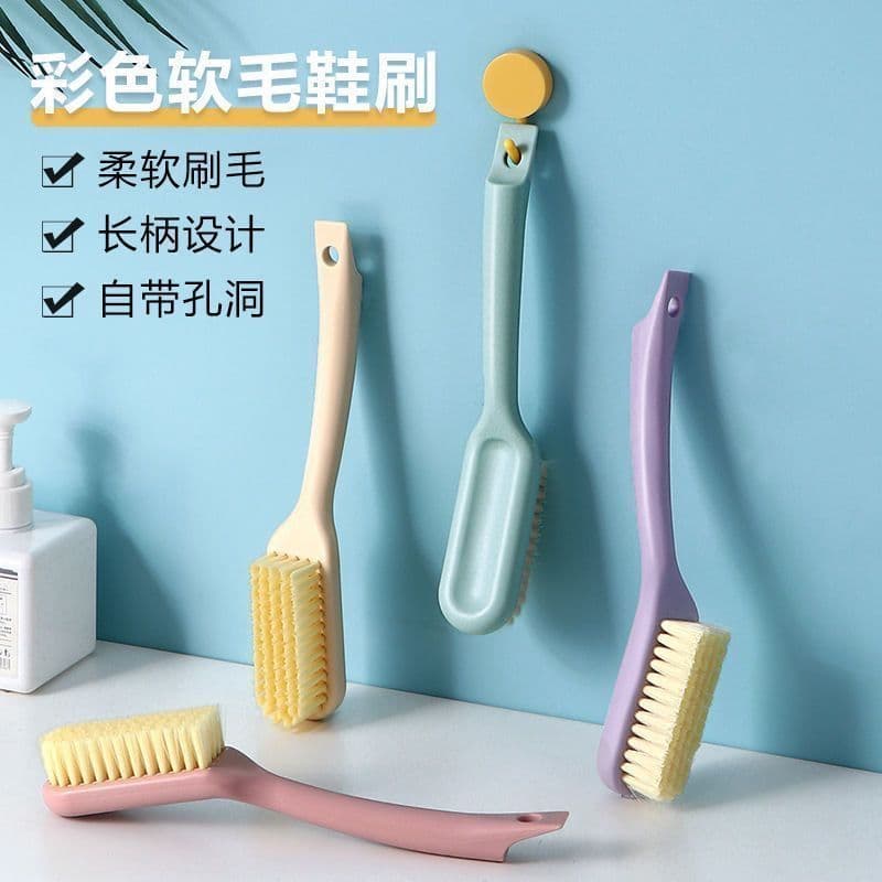 Soft-bristle shoe brush, non-scratch, for home shoe cleaning, laundry and garment washing