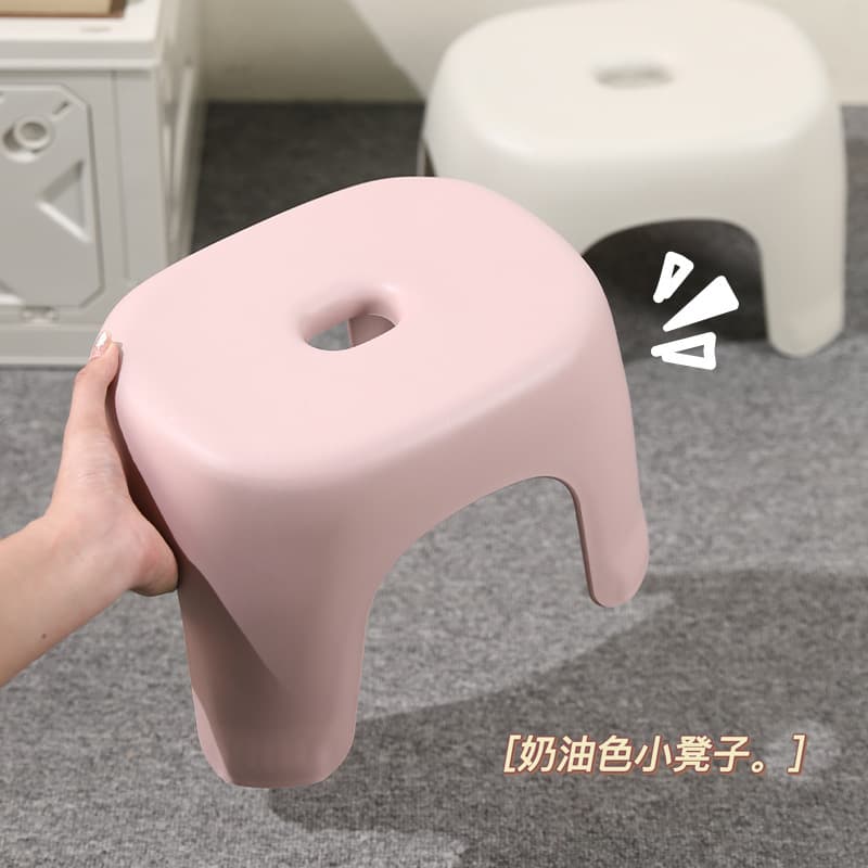 Plastic Stool for Home, Bathroom, Shower, and Shoe Changing, Thickened, Low Profile