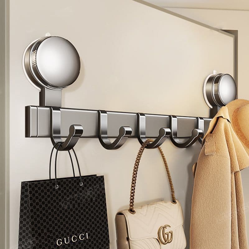 Suction Cup Door Hook with Strong Adhesive, No Drilling, Heavy Duty, Over-the-Door Coat Hanger Storage