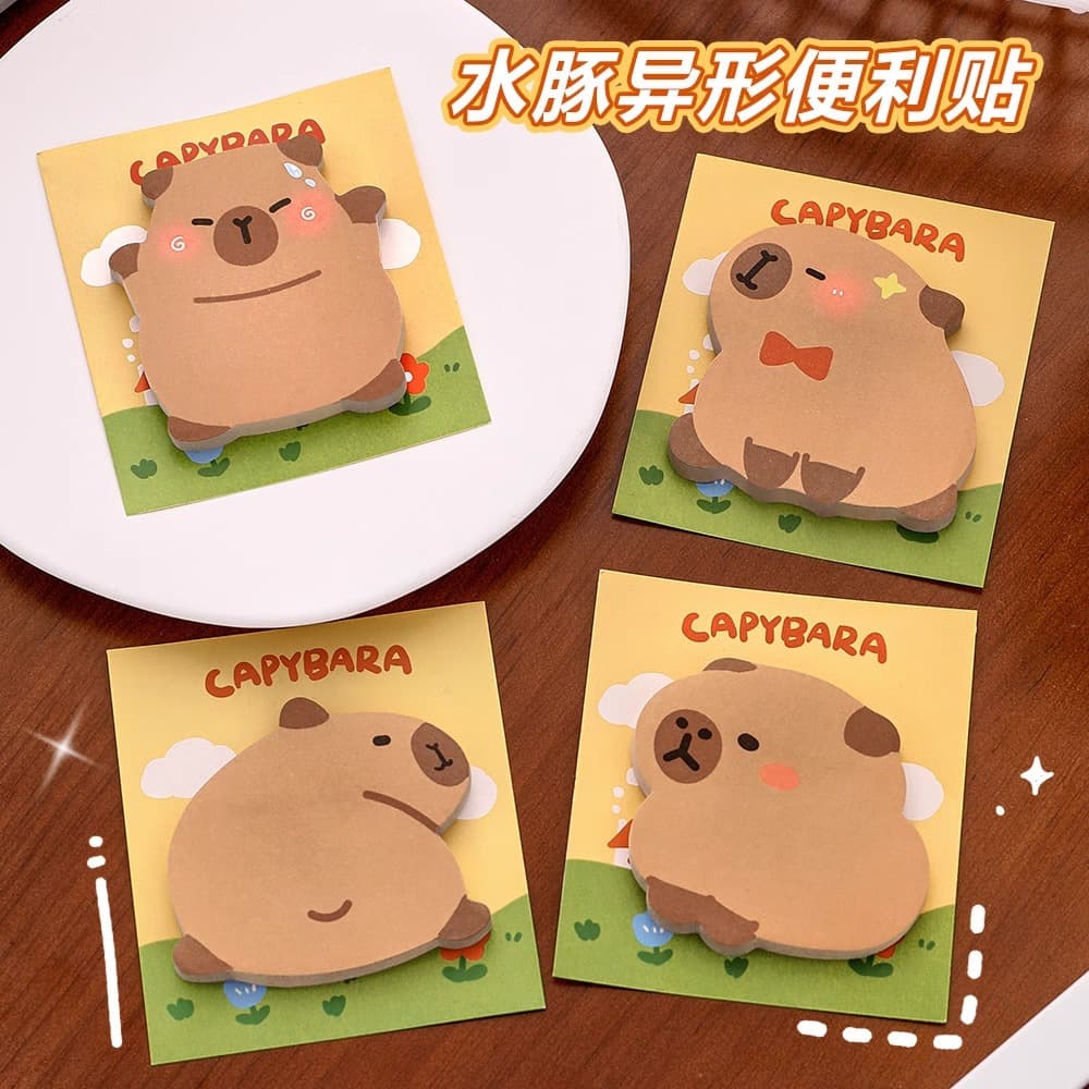 Cartoon Capybara Creative Shaped Sticky Notes for Students