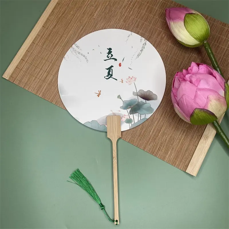 24 Solar Terms Hand-Painted Round Fan, Ancient Style, Half-Ripe Xuan Paper